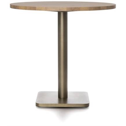 Coco Maison Brest bistrotafel vintage oak D80cm Goud